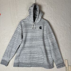Women's Carhartt Clarksburg Graphic Sleeve Hoodie XXL Relaxed Space Dye Neutral